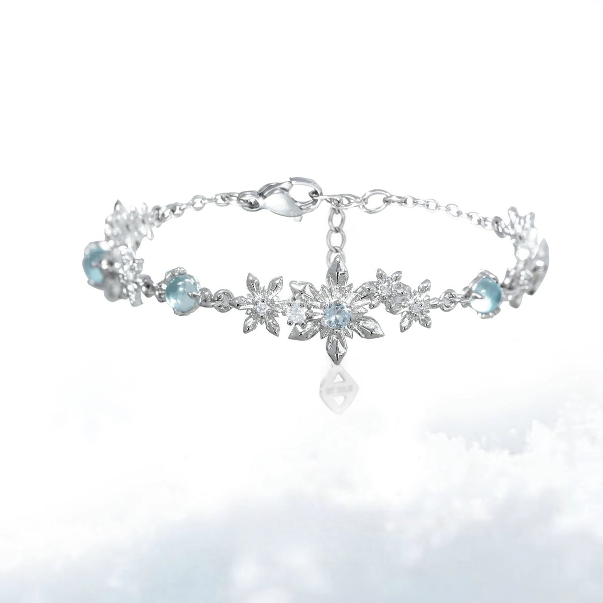 Snowflake Bangle – Original Niche Design, Minimalist Cool-Tone Couple Bracelet
