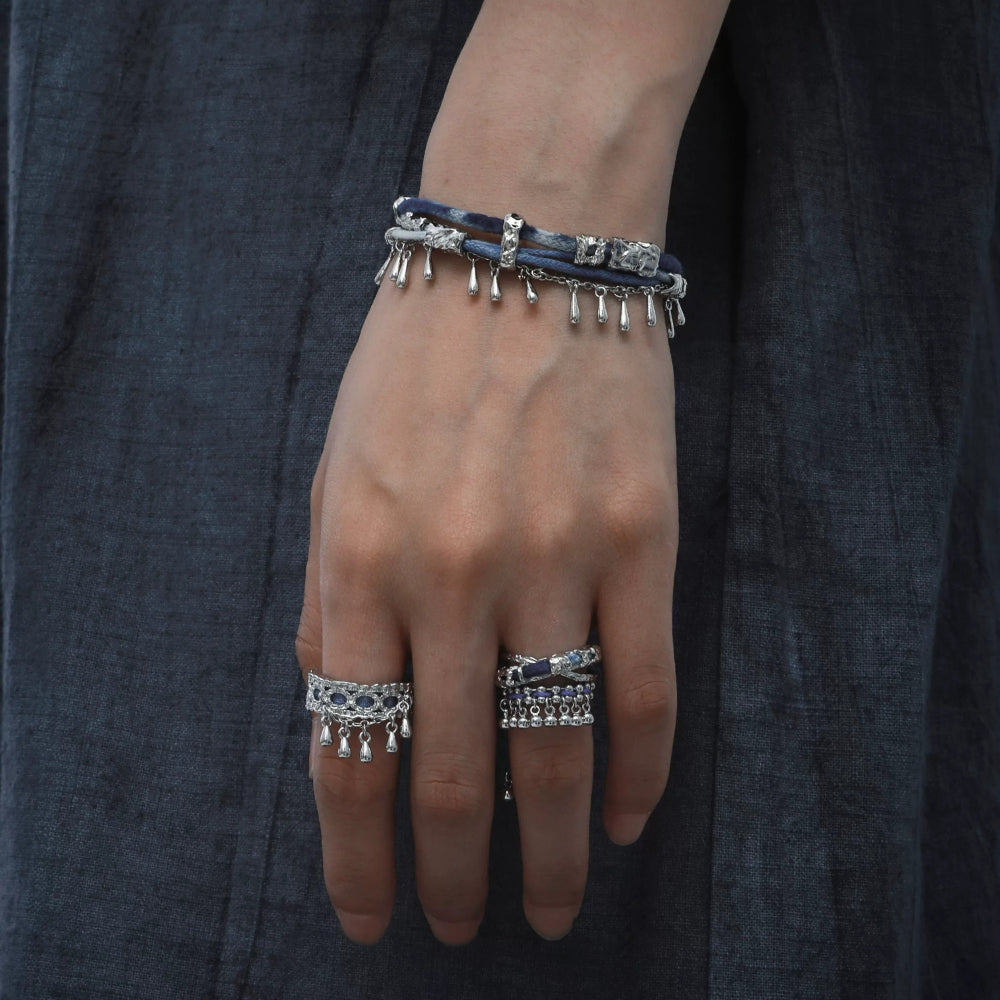 New Chinese Style Tassel Ring – Miao Ethnic Adjustable Index Ring, S925 Silver