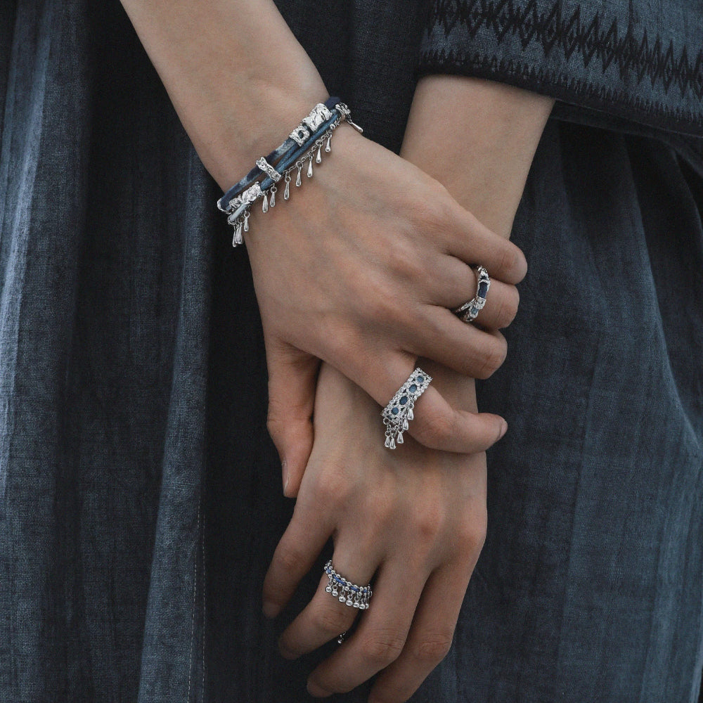 New Chinese Style Tassel Ring – Miao Ethnic Adjustable Index Ring, S925 Silver