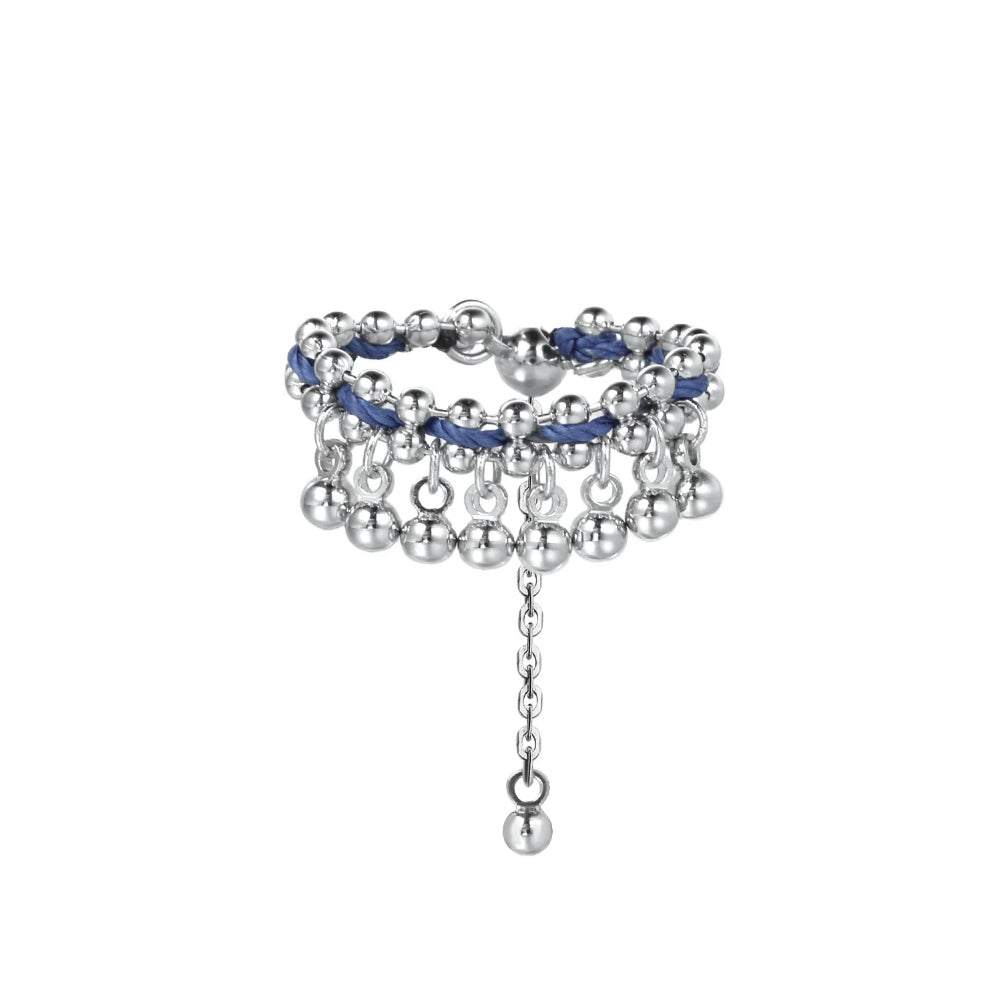 New Chinese Style Tassel Ring – Miao Ethnic Adjustable Index Ring, S925 Silver