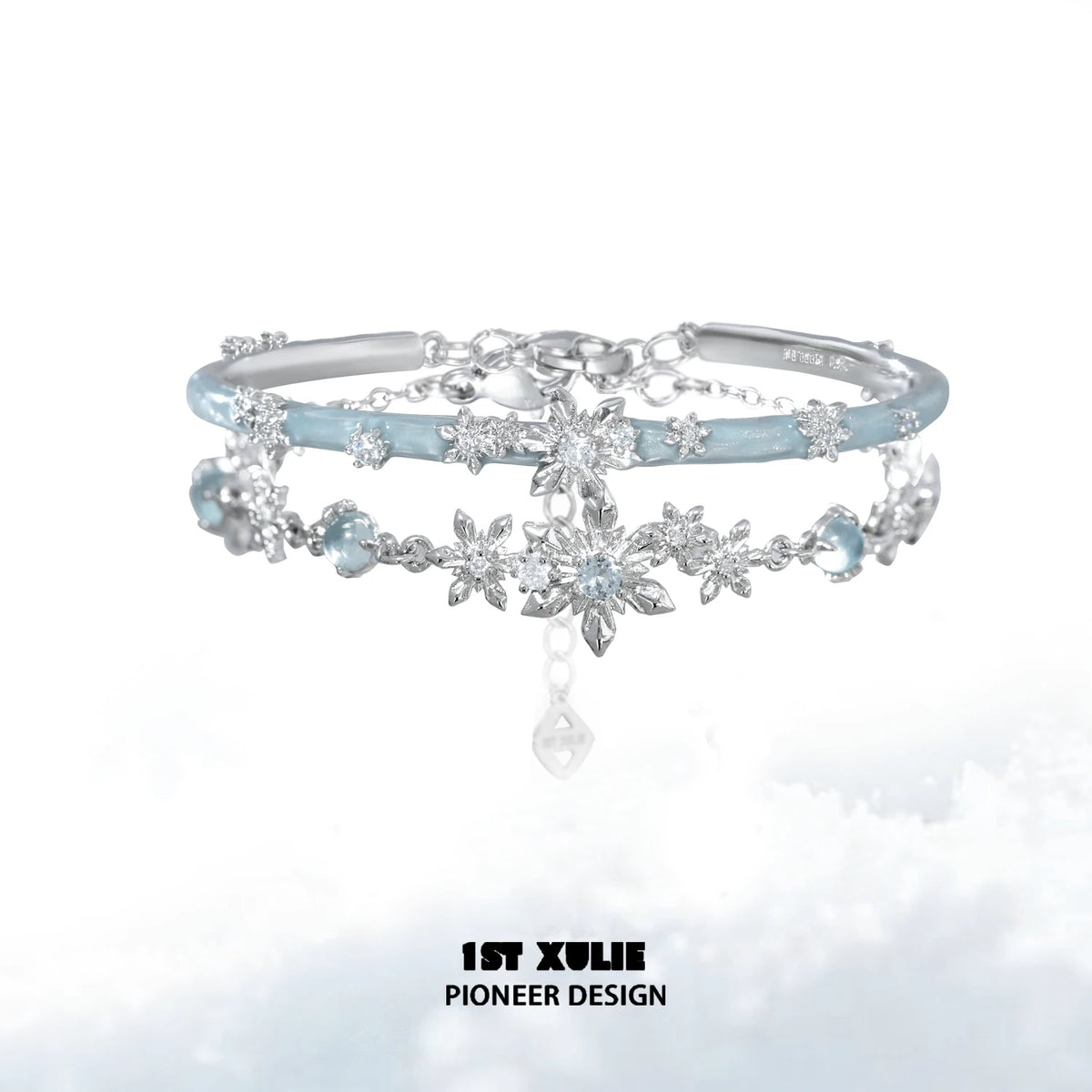 Snowflake Bangle – Original Niche Design, Minimalist Cool-Tone Couple Bracelet