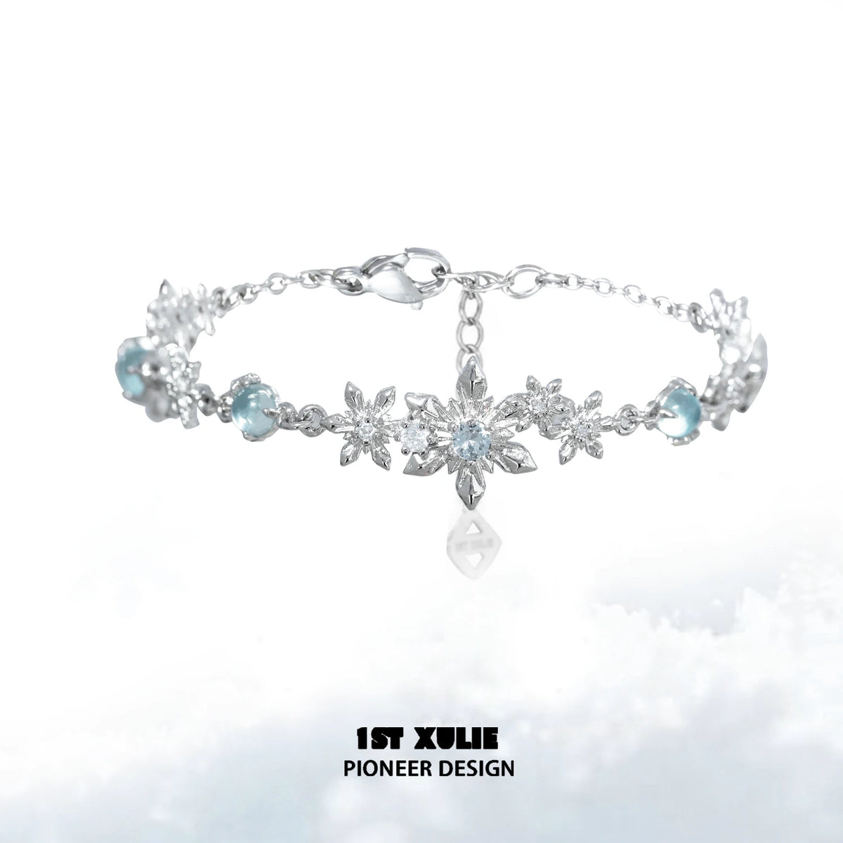 Snowflake Bangle – Original Niche Design, Minimalist Cool-Tone Couple Bracelet