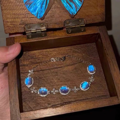 Butterfly Wing Dimension Handmade Blue Morpho Real Butterfly Wing Original Niche Couple Gift Adjustable Blue Bracelet
